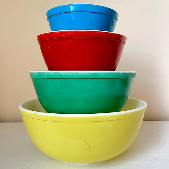 Pyrex Other - Pyrex Bowls Primary Color Set Mixing Nesting 401 402 403 404 Vintage 50s 60s